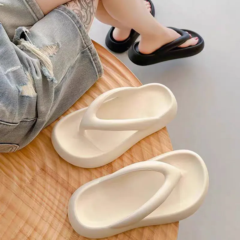 Gentle Welcome Platform Flip Flops Summer Height Increasing Anti Slip Ankle Strap Slippers-8