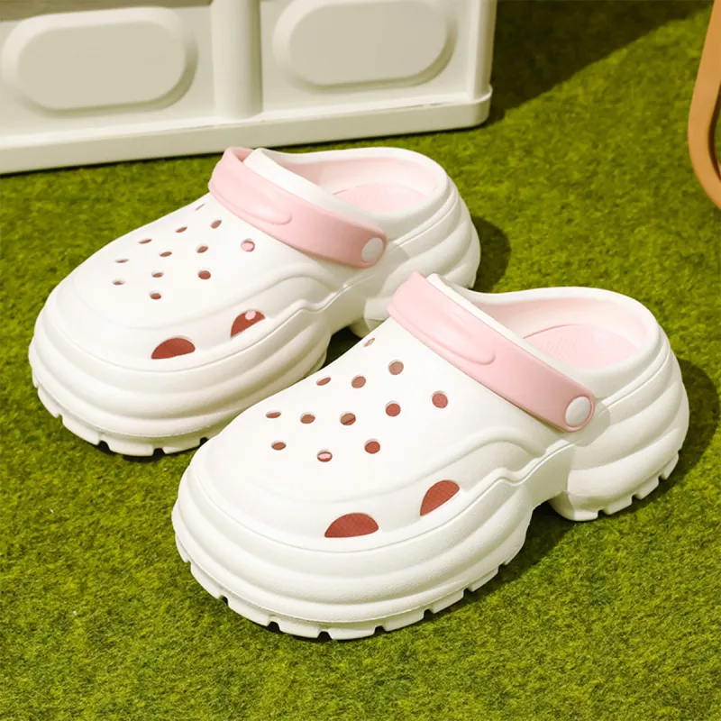 Gentle Welcome Platform Slippers Fashion Height Increasing Closed Toe Slip Resistant Reversible Slippers-10