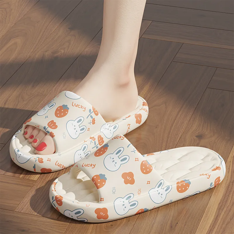 Gentle Welcome Squashy And Bouncy Feeling Slippers, Home Indoor Bathroom Slip Resistant Platform Summer Slippers-4