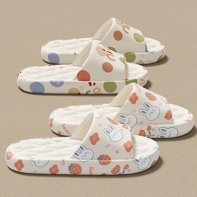 Gentle Welcome Squashy And Bouncy Feeling Slippers, Home Indoor Bathroom Slip Resistant Platform Summer Slippers-1