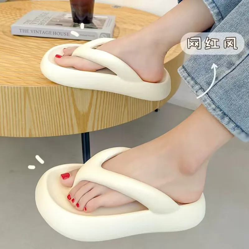 Gentle Welcome Platform Flip Flops Summer Height Increasing Anti Slip Ankle Strap Slippers-9