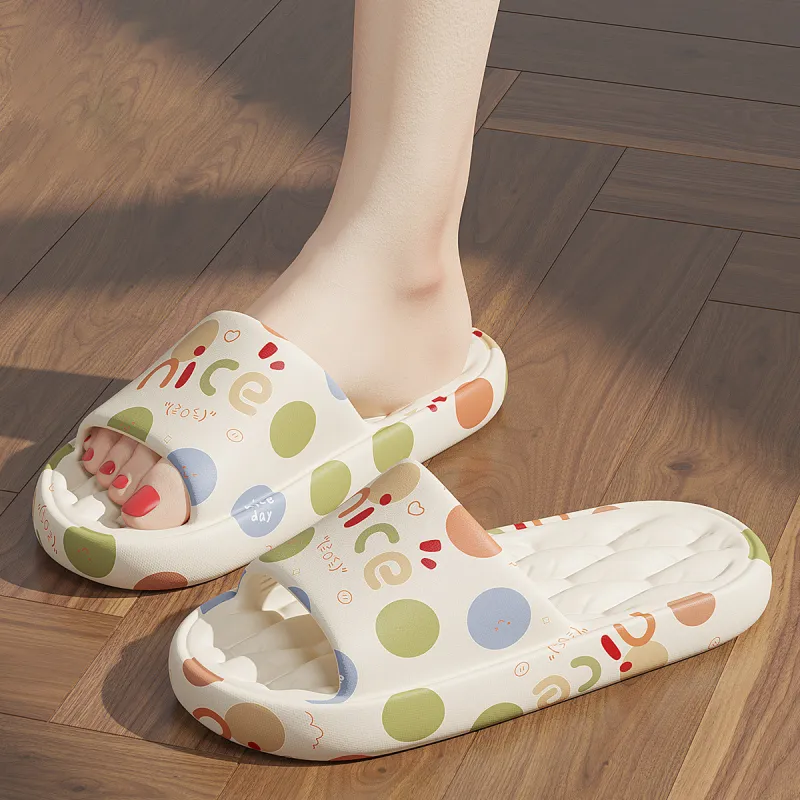 Gentle Welcome Squashy And Bouncy Feeling Slippers, Home Indoor Bathroom Slip Resistant Platform Summer Slippers-14