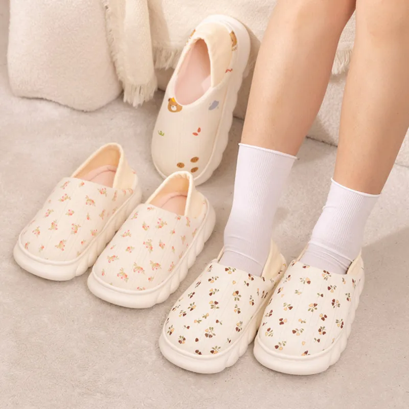 Gentle Welcome Postpartum Shoes Fall Winter Home Slippers With Platform, Padded Heel, And Soft Sole-5