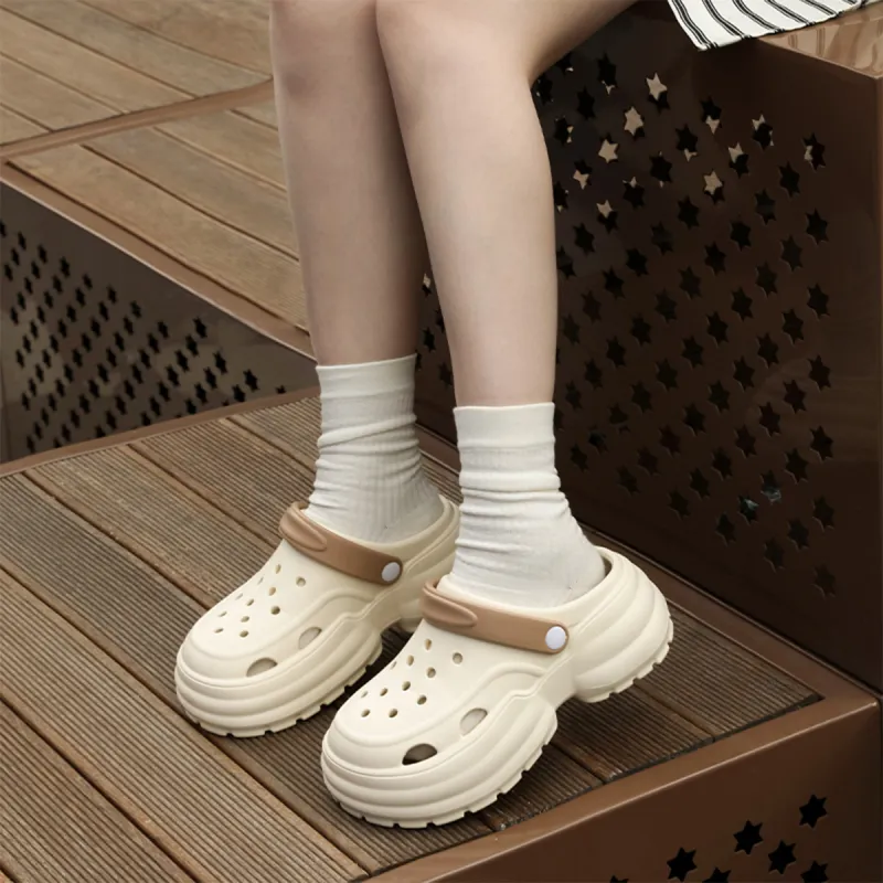 Gentle Welcome Platform Slippers Fashion Height Increasing Closed Toe Slip Resistant Reversible Slippers-1