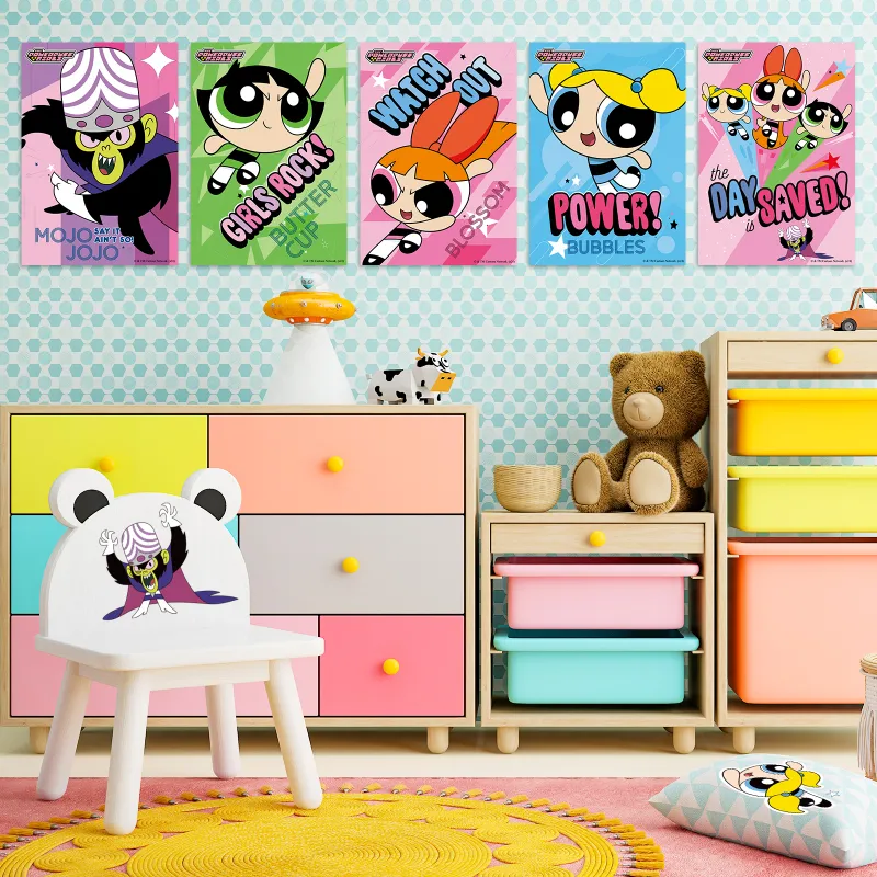 THE POWERPUFF GIRLS Floral Bubbles Fuzzy Anime / Games Posters-1