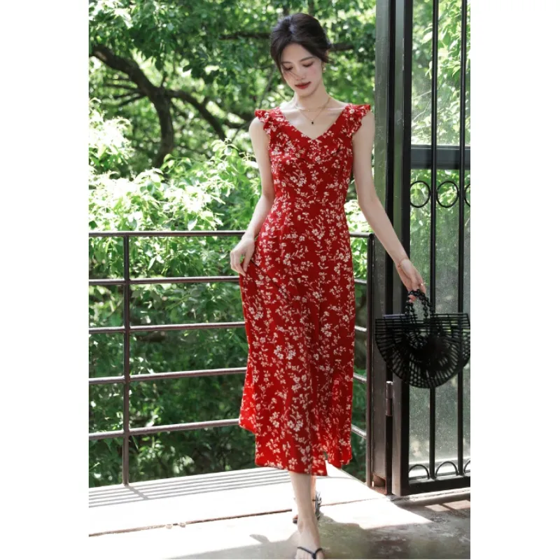 The Plums Are Cooked Slip Dress Women's Monet Vintage Red-5