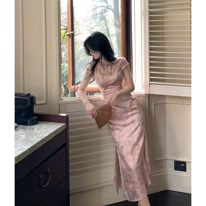 YICHEN Cheongsams Women's Dusty Pink-5