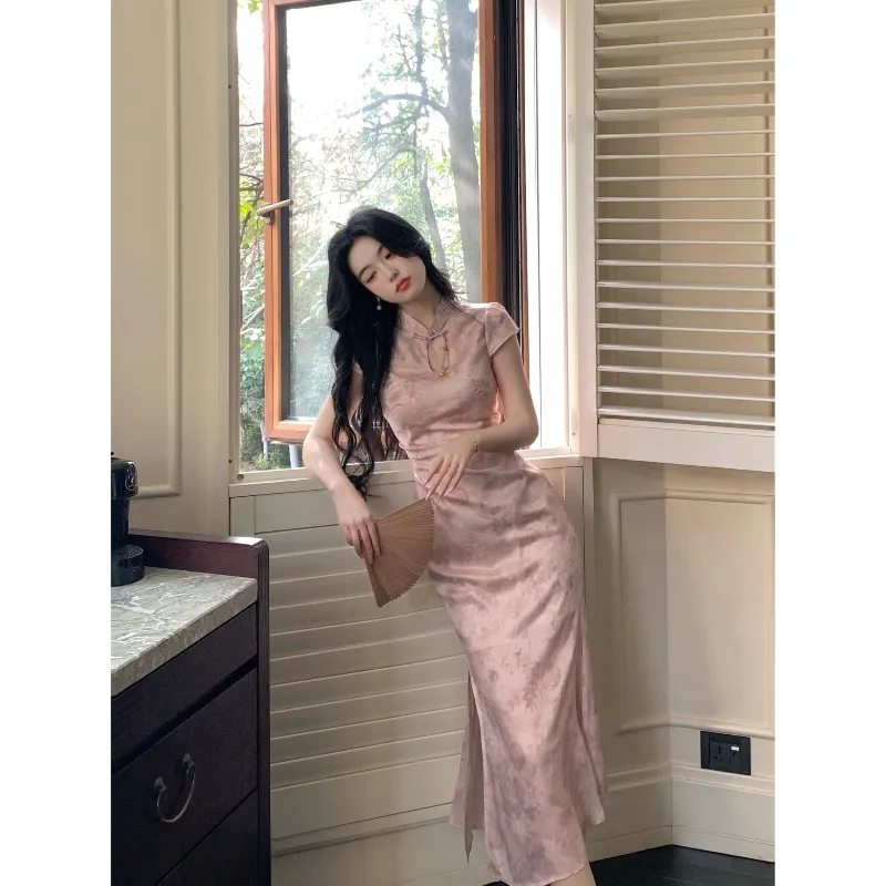 YICHEN Cheongsams Women's Dusty Pink-6