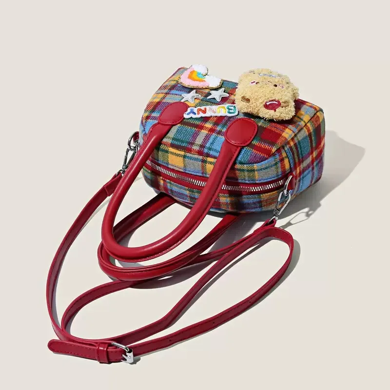 FREEHIKE Fabric Shoulder Bag, Handbag Women's Multicolor Plaid-2