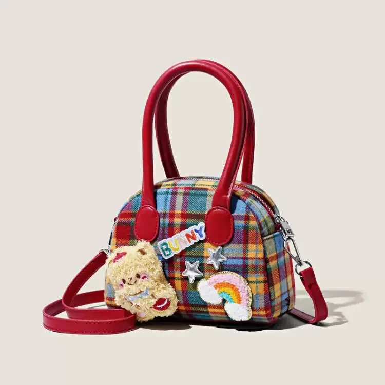 FREEHIKE Fabric Shoulder Bag, Handbag Women's Multicolor Plaid-1