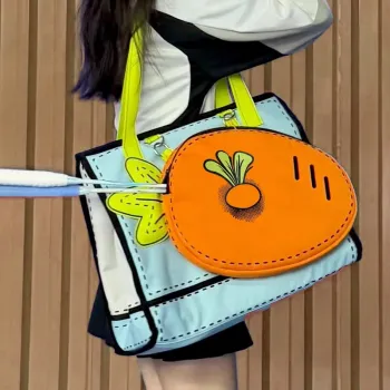 FREEHIKE Polyester Shoulder Bag Unisex Blue Orange Carrot