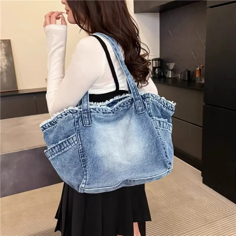FREEHIKE Canvas Bag, Shoulder Bag Women's Black/Blue/Light Blue-2