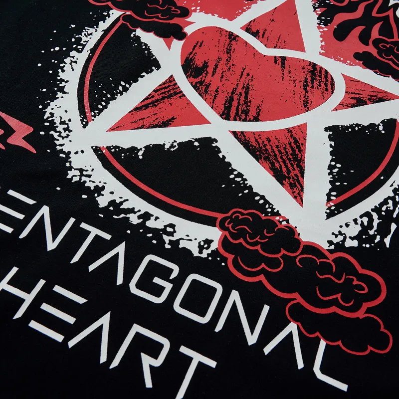 PENTAGONAL HEART Round Neck T shirt Unisex-5