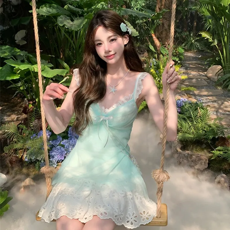 Fashion Comfortable Sea Salt Elf Style Vacation Skirt Set Women's-3