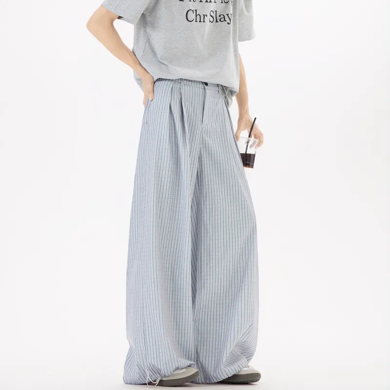 PVPVPV Casual Pants Unisex Light Gray-2
