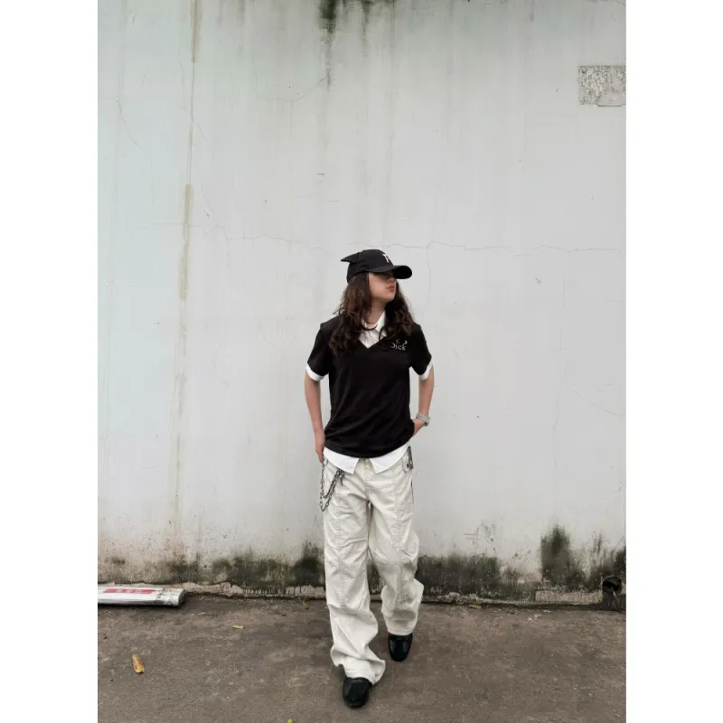 PVPVPV Cargo Pants Unisex Apricot-3