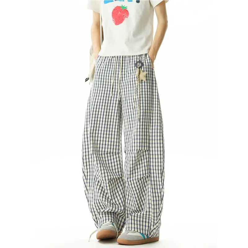 PVPVPV Casual Pants Unisex Plaid-2