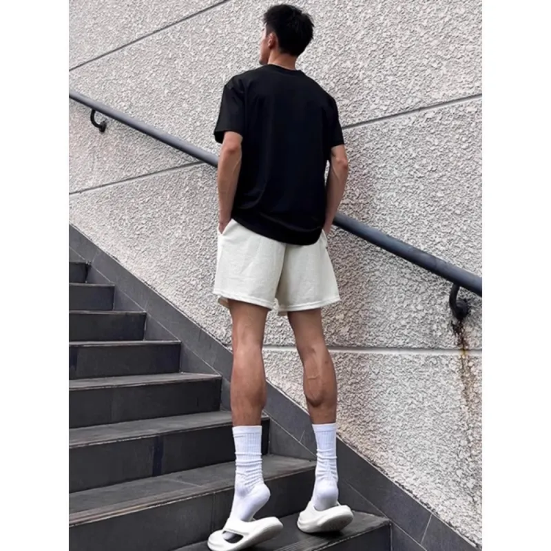 PVPVPV Casual Shorts Unisex White Heather Gray-3