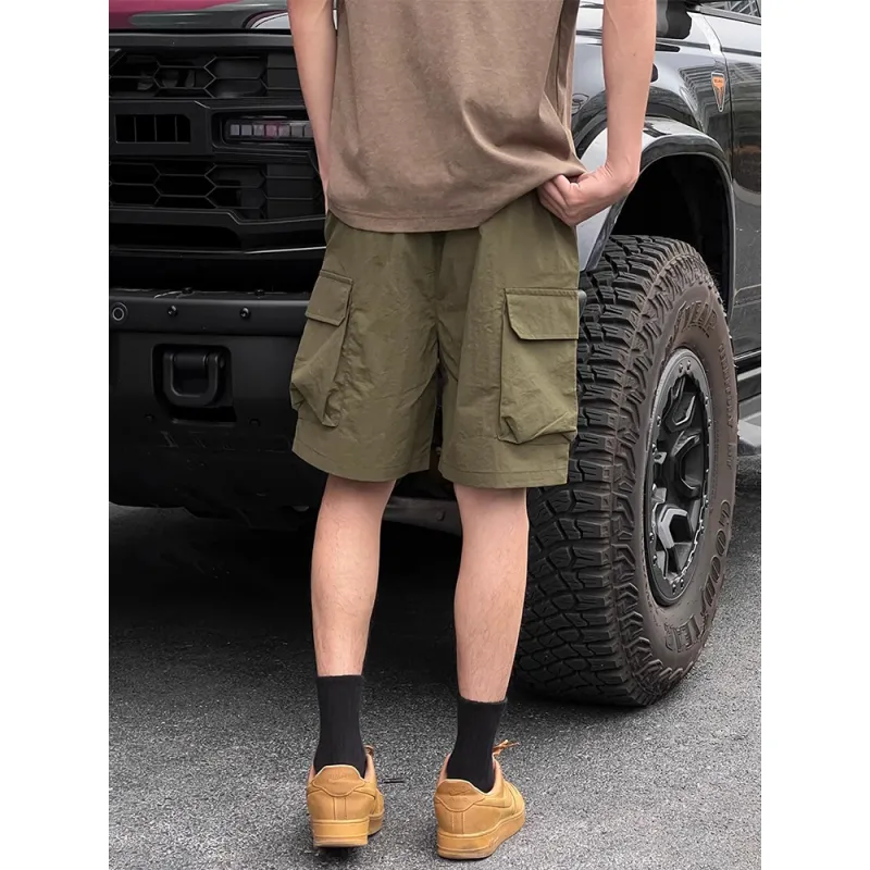 PVPVPV Cargo Shorts Unisex Army Green-1