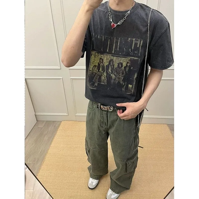 PVPVPV T Shirts Unisex Washed Black-1