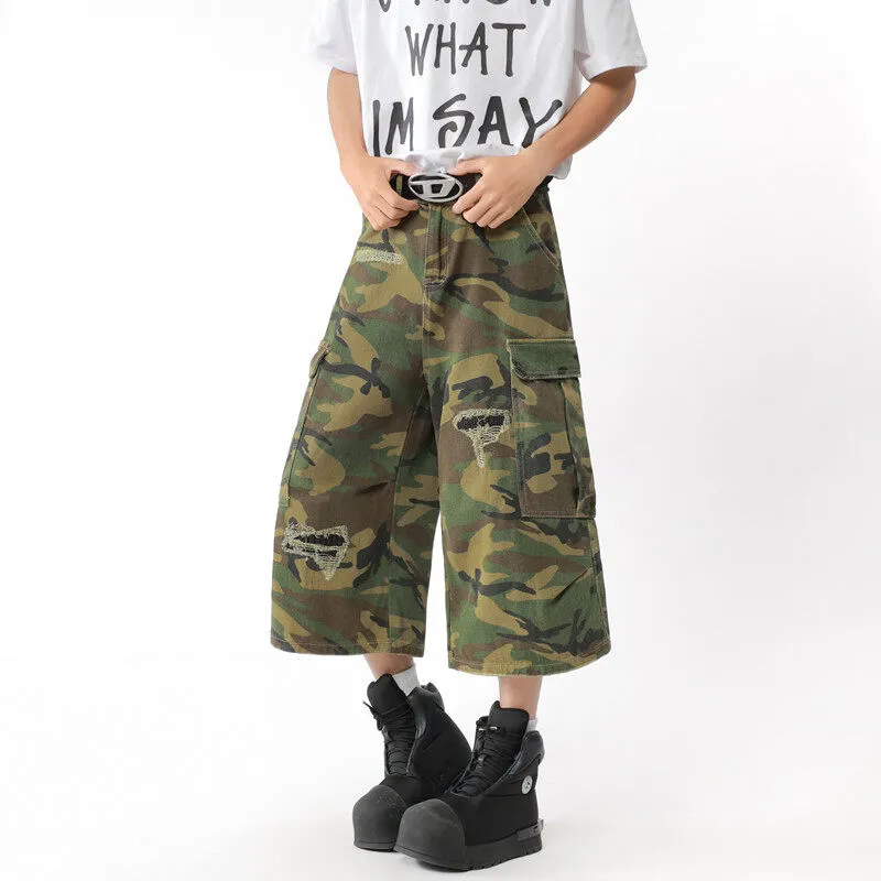 PVPVPV Casual Shorts Unisex Army Green-2