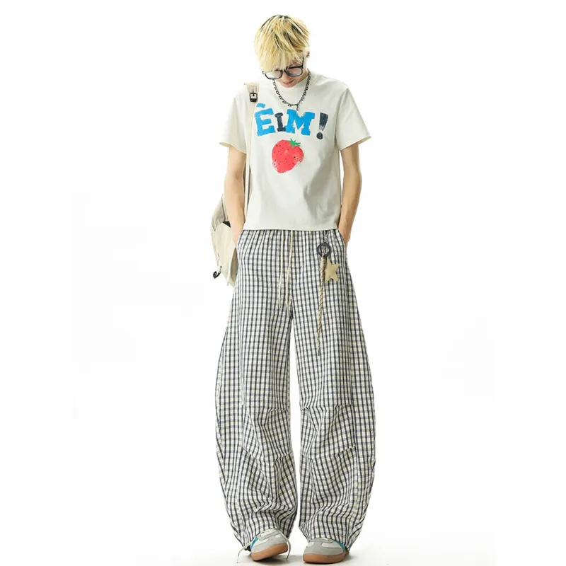 PVPVPV Casual Pants Unisex Plaid-1