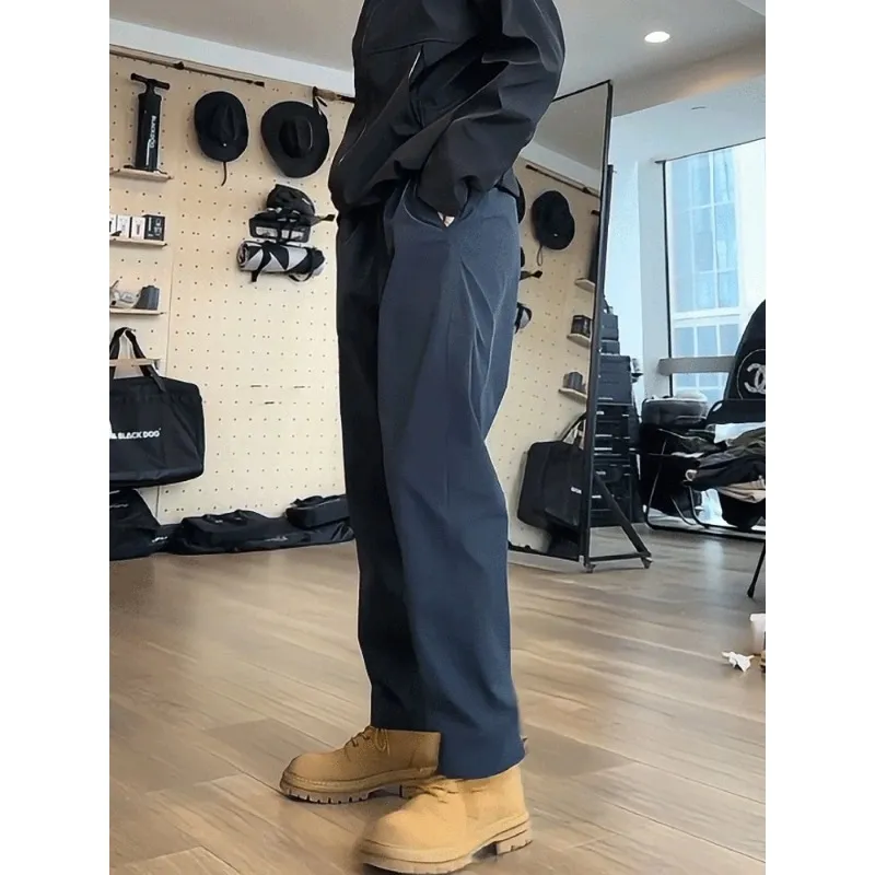 PVPVPV Casual Pants Unisex Navy Blue-5