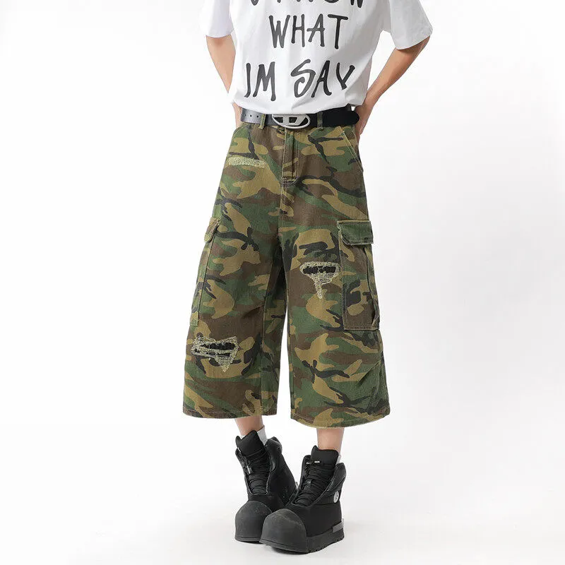 PVPVPV Casual Shorts Unisex Army Green-1