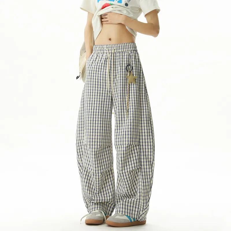 PVPVPV Casual Pants Unisex Plaid-2
