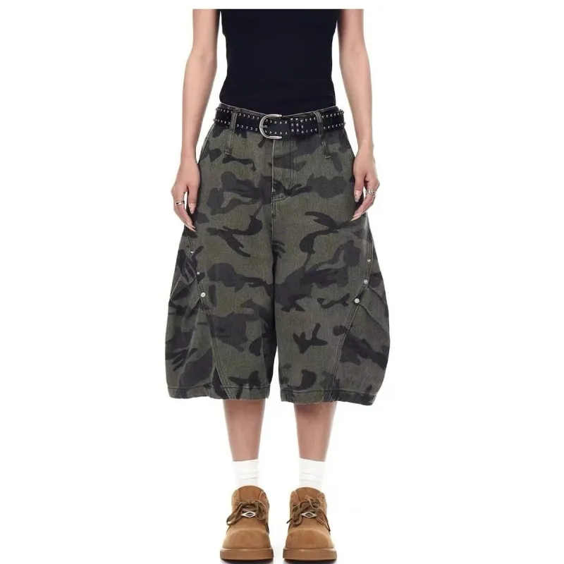PVPVPV Casual Shorts Unisex Army Green-2