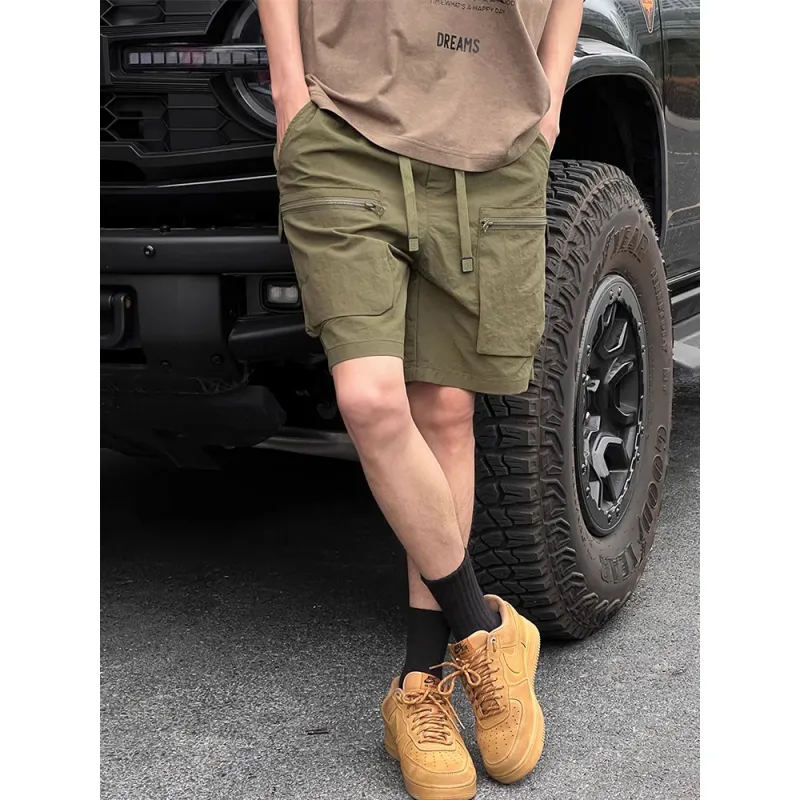 PVPVPV Cargo Shorts Unisex Army Green-2