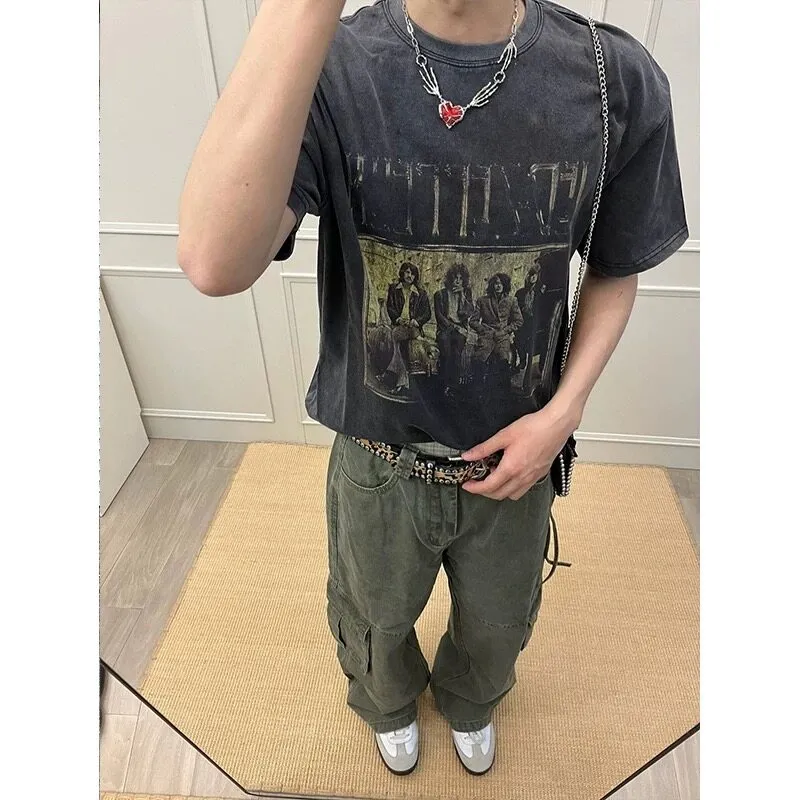 PVPVPV T Shirts Unisex Washed Black-2