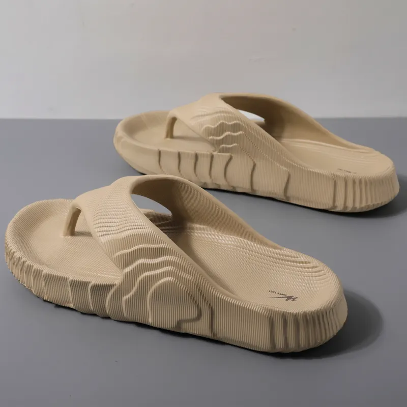DOUBLE STAR 88 Quiet Slip Resistant Flip Flops Men's Khaki-5
