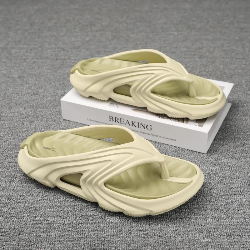 DOUBLE STAR 88 EVA Abrasion Resistant Slip Resistant Flip Flops Unisex Gray Green-6