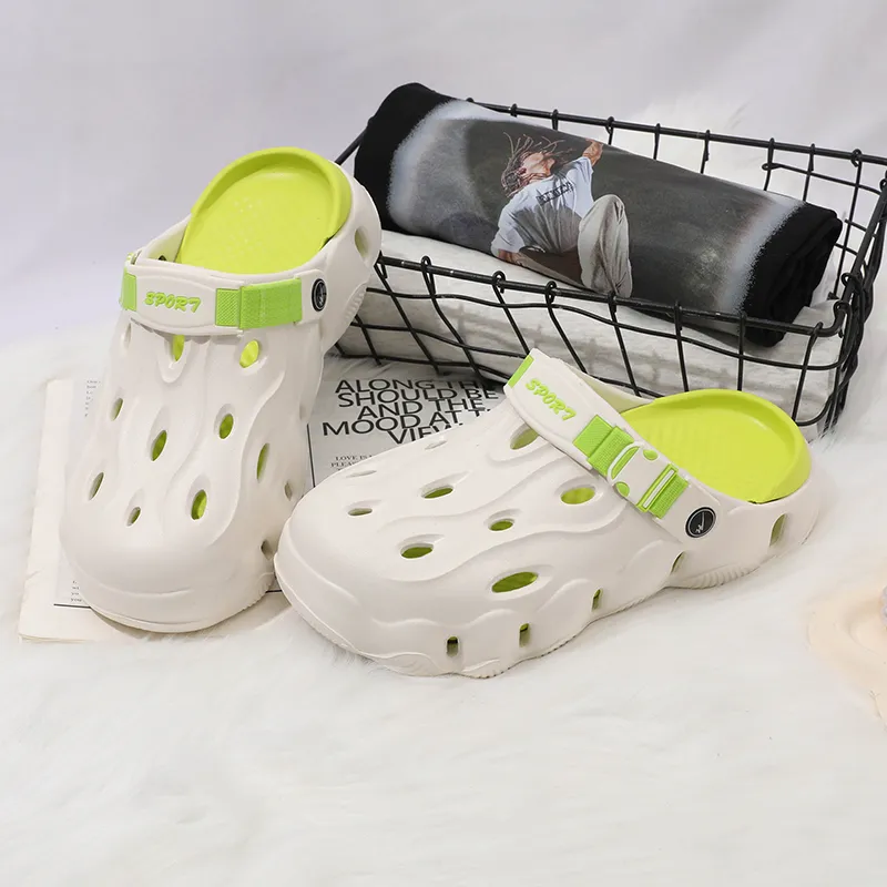 DOUBLE STAR 88 Clogs Unisex White Green-4