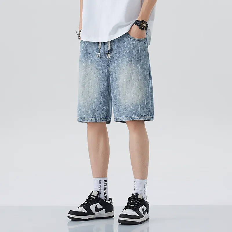 WilliamPOLO Denim Shorts Men's Light Blue-4