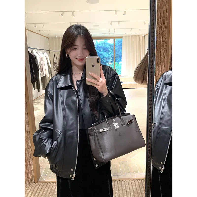 ABOUTPOEM Leather Jacket Women's-2