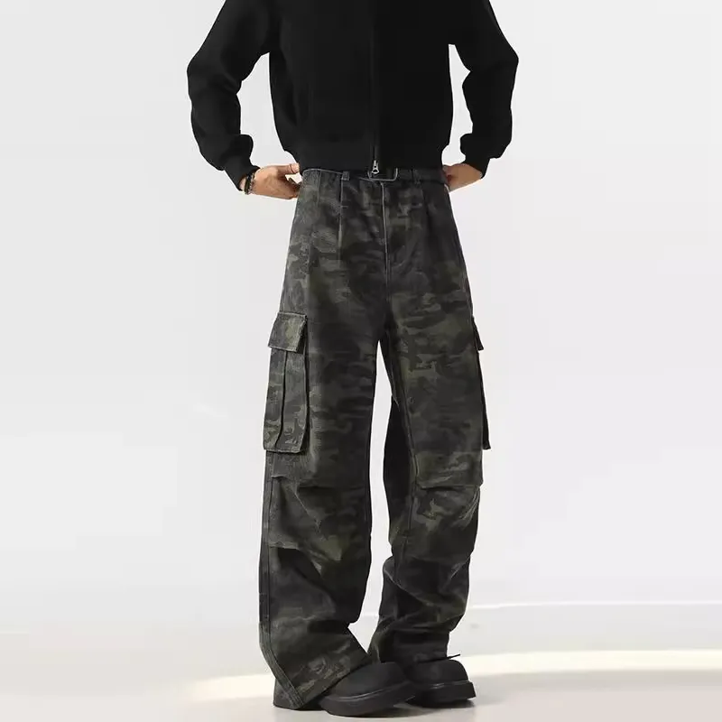WELTER EXPERIMENT Jeans Unisex Classic Green Camouflage-3