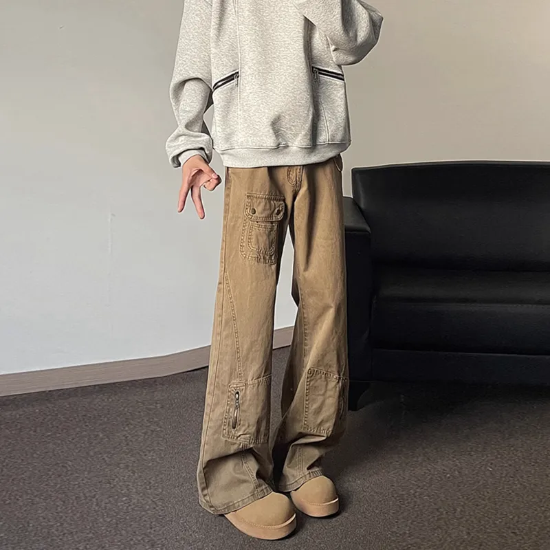 UOOHE Jeans Unisex Brown-4
