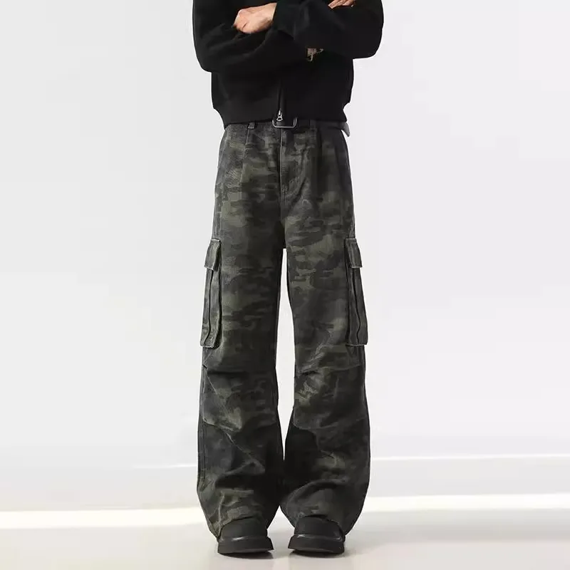 WELTER EXPERIMENT Jeans Unisex Classic Green Camouflage-2