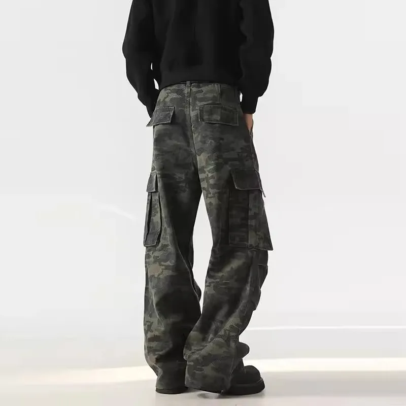 WELTER EXPERIMENT Jeans Unisex Classic Green Camouflage-4
