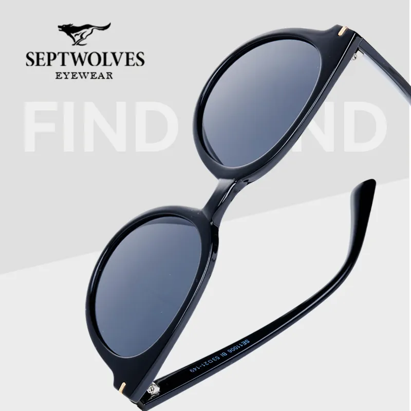 SEPTWOLVES TR/Memory Plastic Round Sunglasses Unisex-2