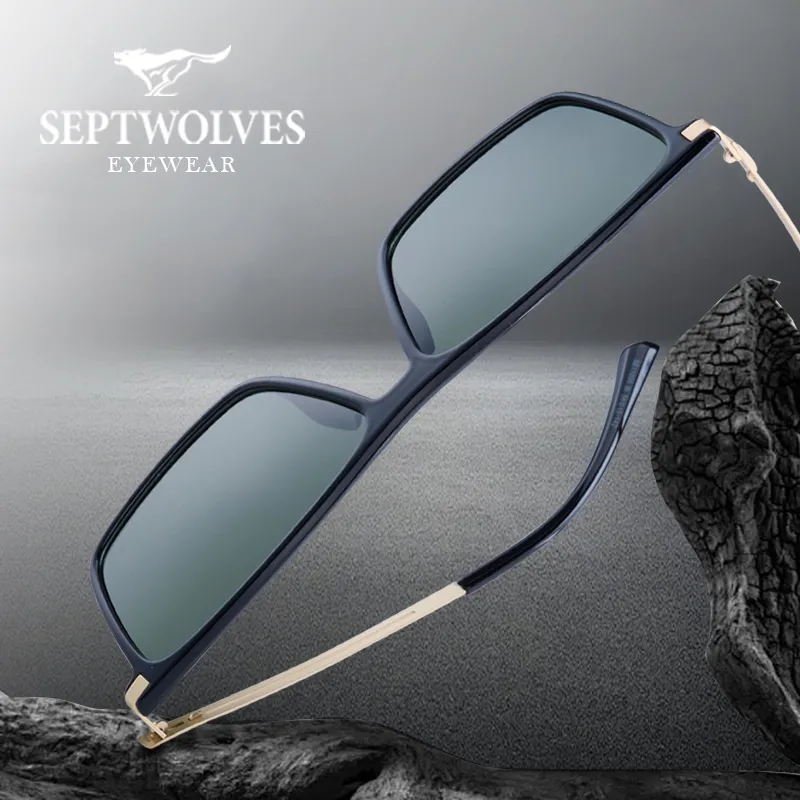 SEPTWOLVES TR/Memory Plastic Square Sunglasses Unisex-1