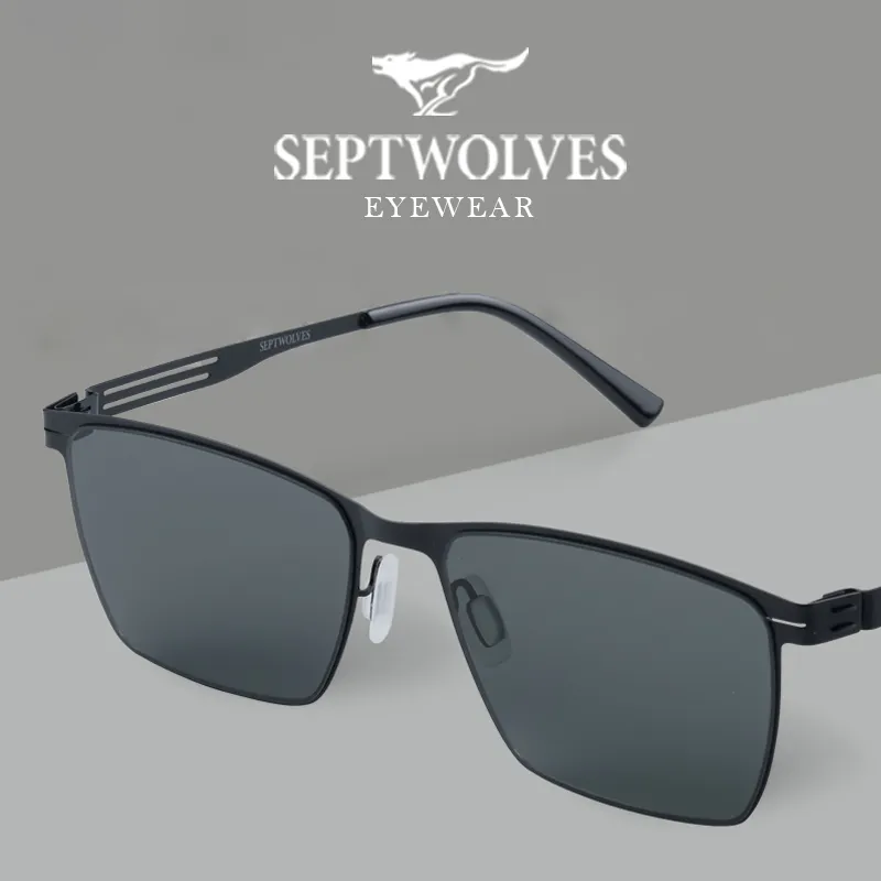 SEPTWOLVES Stainless Steel Square Sunglasses Unisex-2