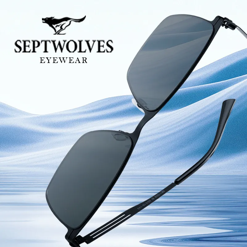 SEPTWOLVES Stainless Steel Square Sunglasses Unisex-1