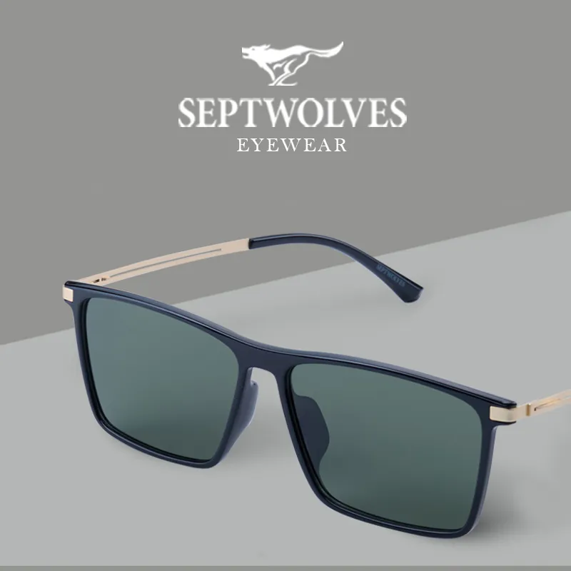 SEPTWOLVES TR/Memory Plastic Square Sunglasses Unisex-2