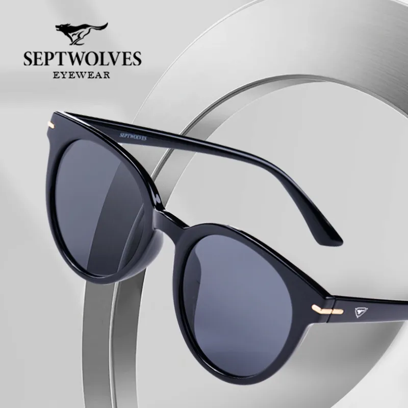 SEPTWOLVES TR/Memory Plastic Round Sunglasses Unisex-1