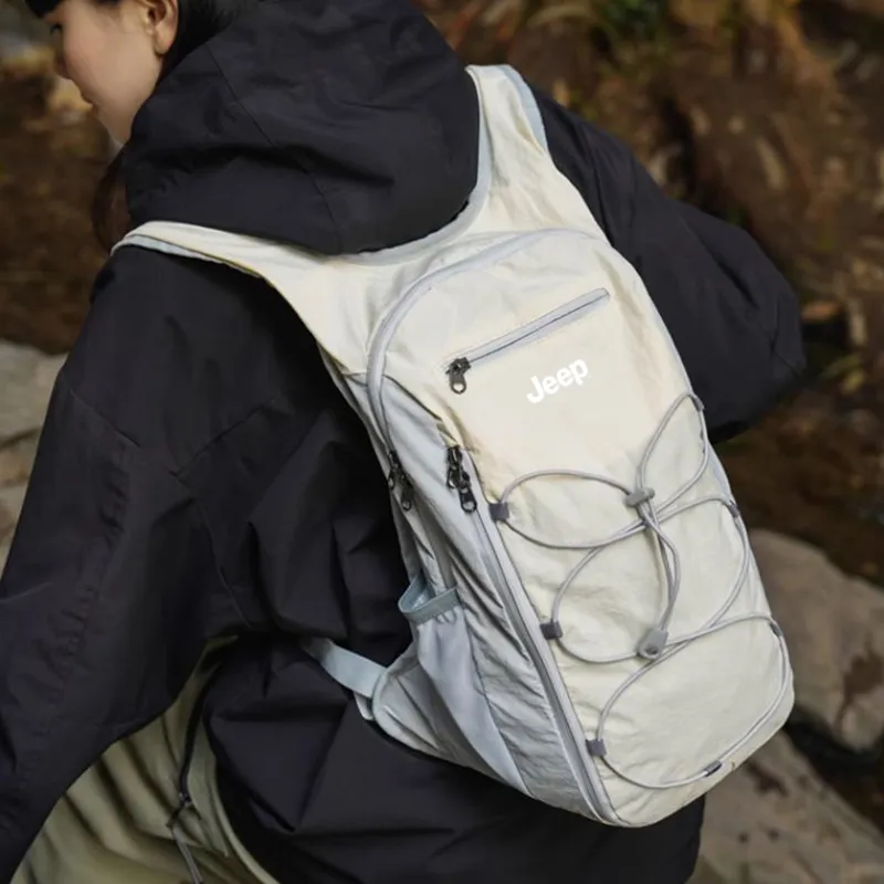 Jeep Nylon Fabric Bag Unisex Beige-3