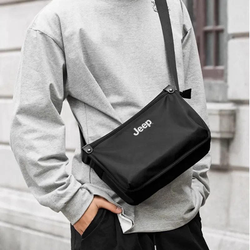 Jeep Oxford Shoulder Bag Regular Men's Black-3