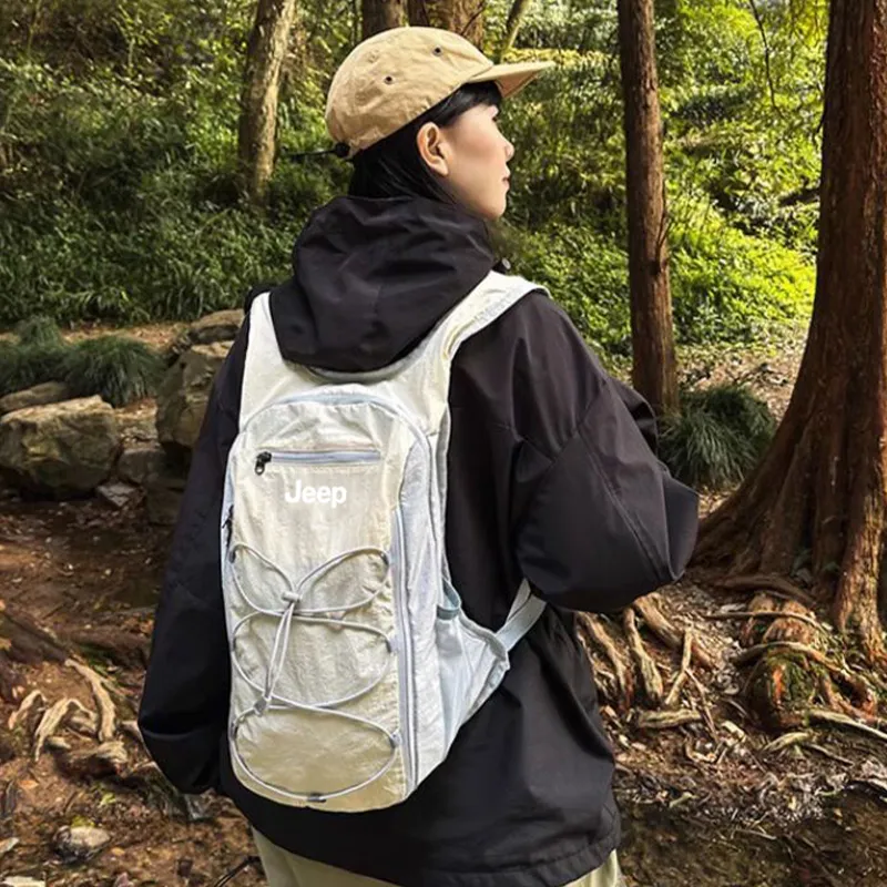 Jeep Nylon Fabric Bag Unisex Beige-5